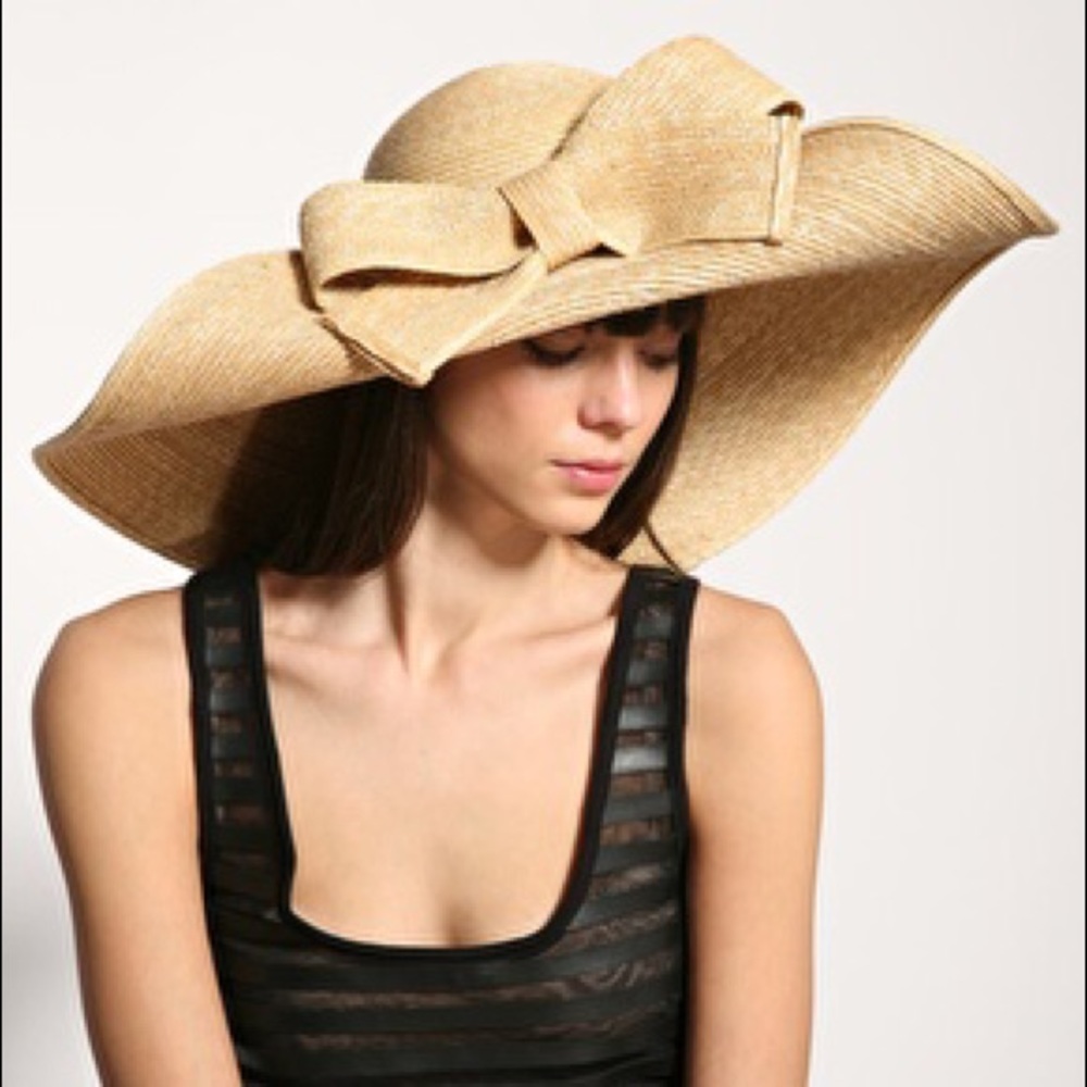 Topshop oversized bow straw hat